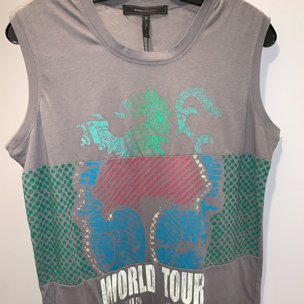 BCBG Grey No Sleeves Top, NEW WITH TAGS, size s